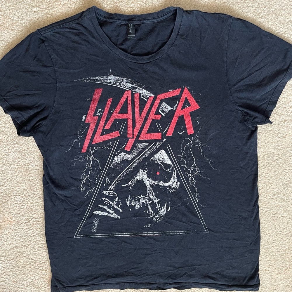 Slayer Metal Rock Band Grim Reaper T Shirt Black Y2k Vtg Large Tour Concert